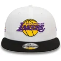 new-era-flat-brim-9fifty-white-crown-patch-los-angeles-lakers-nba-white-and-black-snapback-cap