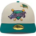 59fifty-anaheim-angels-mlb-kappe-mit-gebogenem-schirm-in-beige-und-grun-von-new-era