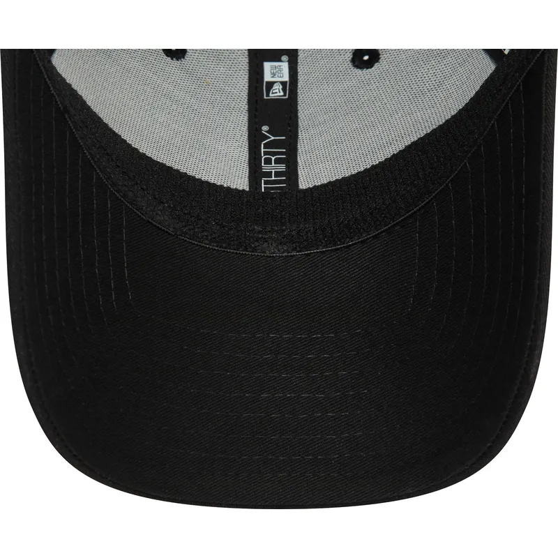schwarze-anpassbare-gebogene-kappe-mit-schwarzem-logo-39thirty-monochrome-der-los-angeles-dodgers-mlb-von-new-era