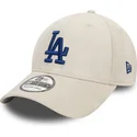 beige-gebogener-kappe-mit-blauem-logo-39thirty-faux-suede-von-los-angeles-dodgers-mlb-von-new-era