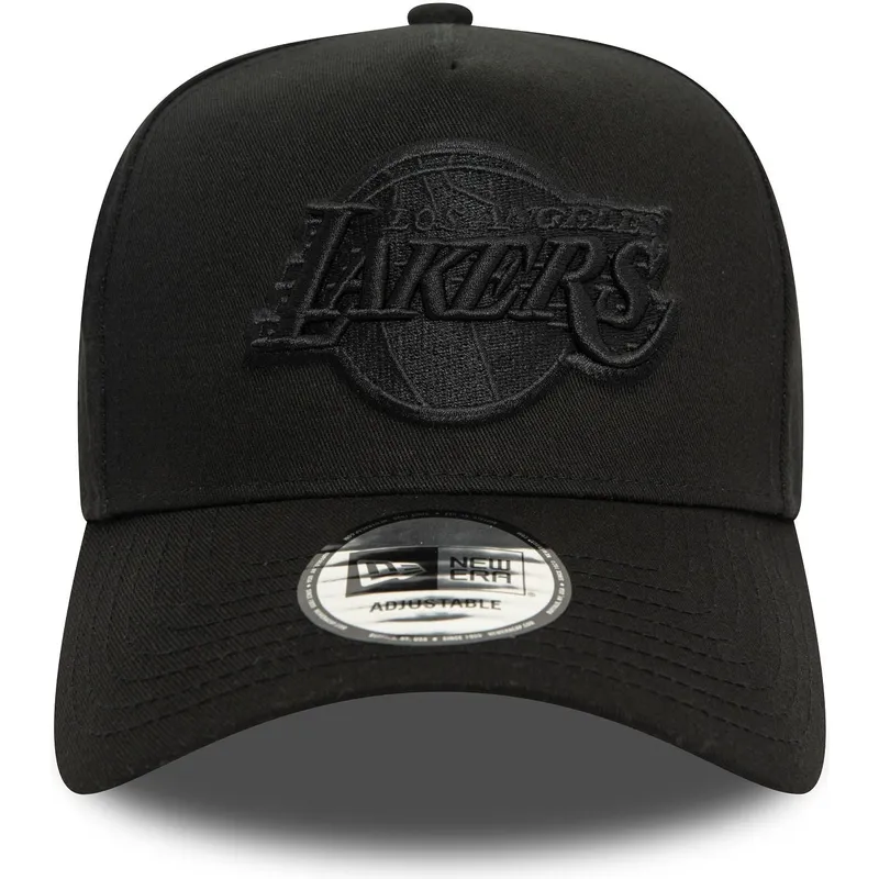 schwarze-snapback-kappe-mit-gebogenem-schirm-und-schwarzem-logo-9forty-e-frame-monochrome-der-los-angeles-lakers-nba-von-new-era
