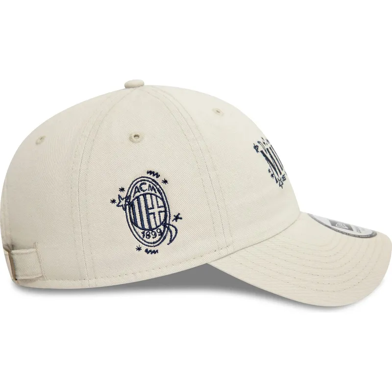 mutzen-gebogen-beige-verstellbares-band-9twenty-scribble-der-ac-milan-serie-a-von-new-era
