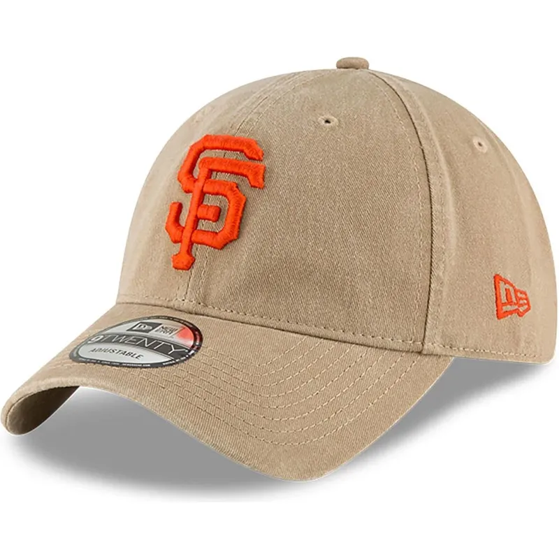 beige-verstellbare-curved-cap-9twenty-core-classic-der-san-francisco-giants-mlb-von-new-era