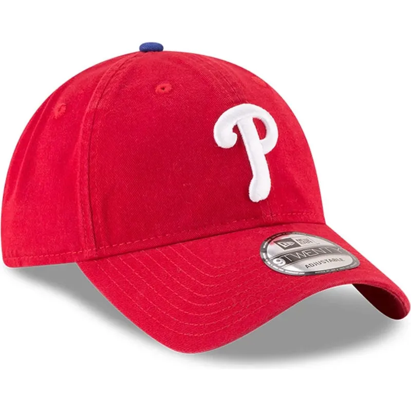 rote-verstellbare-gebogene-9twenty-core-classic-kappe-der-philadelphia-phillies-mlb-von-new-era