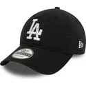 los-angeles-dodgers-mlb-new-era-9twenty-gewaschene-verstellbare-schwarze-kappe-mit-gebogenem-schirm