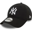 schwarze-verstellbare-gebogene-kappe-9twenty-washed-der-new-york-yankees-mlb-von-new-era