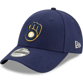 Marineblaue verstellbare 9FORTY The League Kappe der Milwaukee Brewers MLB von New Era