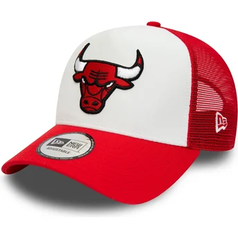 New Era A Frame Team Colour Chicago Bulls NBA White and Red Trucker Hat