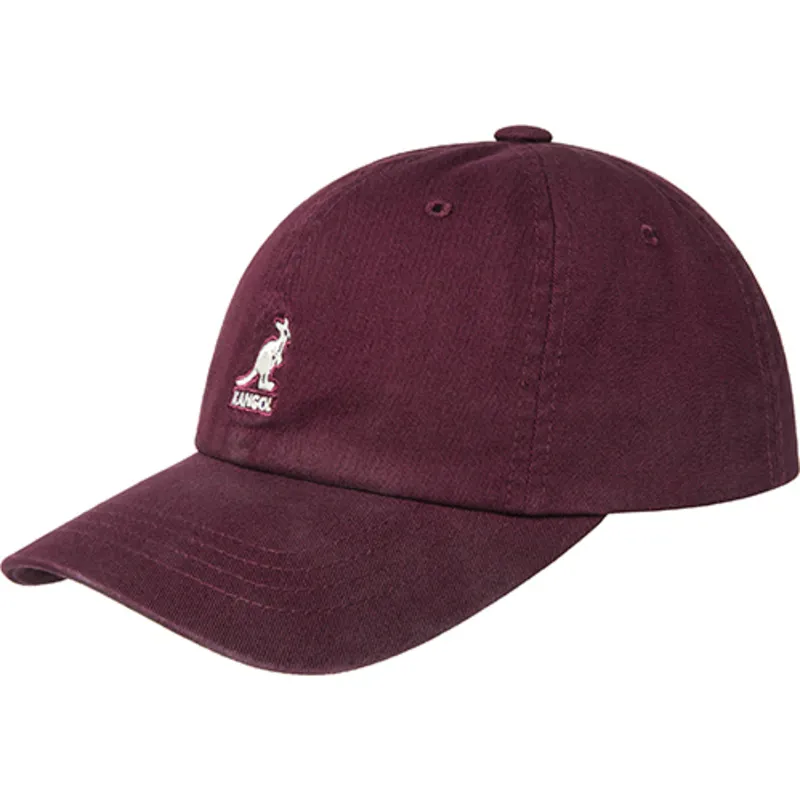 verstellbare-weinrote-gebogene-kappe-washed-baseball-cordovan-von-kangol
