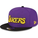 snapback-kappe-9fifty-statement-der-los-angeles-lakers-nba-von-new-era-in-violett-und-schwarz