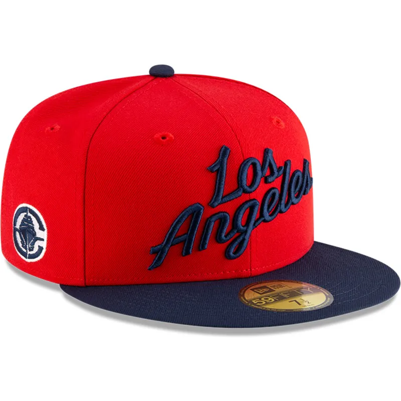 rot-marineblaue-anliegende-59fifty-statement-flat-cap-der-los-angeles-clippers-nba-von-new-era