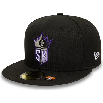 59FIFTY Classic Schwarze Fitted Cap der Sacramento Kings NBA von New Era