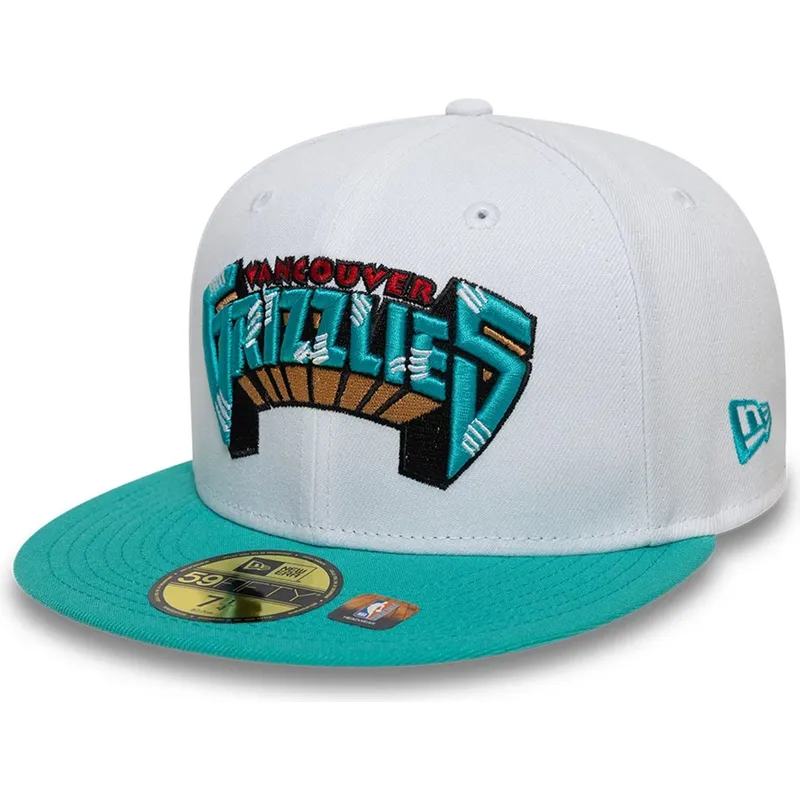 weisse-und-grune-anliegende-flat-cap-59fifty-classic-der-memphis-grizzlies-nba-von-new-era
