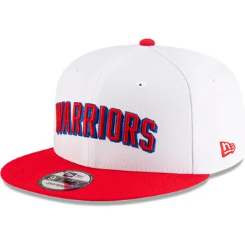 Weiß-rote flache Snapback-Kappe 9FIFTY Classic der Golden State Warriors NBA von New Era