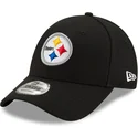 schwarze-verstellbare-gebogene-kappe-9forty-the-league-der-pittsburgh-steelers-nfl-von-new-era
