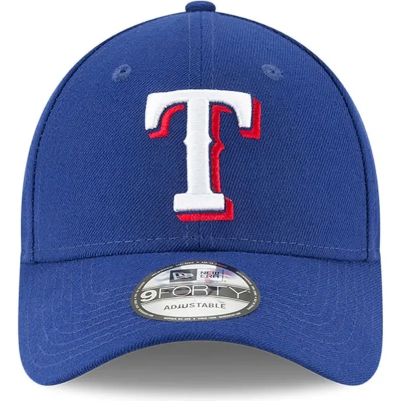 blaue-verstellbare-gebogene-kappe-9forty-the-league-der-texas-rangers-mlb-von-new-era