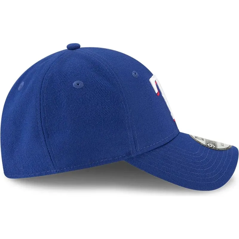 blaue-verstellbare-gebogene-kappe-9forty-the-league-der-texas-rangers-mlb-von-new-era