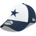 weisse-und-marineblaue-verstellbare-curved-cap-9forty-the-league-dallas-cowboys-nfl-von-new-era