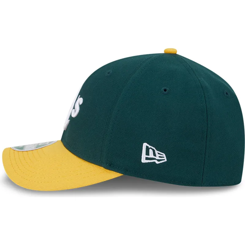 grune-und-gelbe-gebogene-kappe-snapback-9forty-m-crown-player-replica-von-oakland-athletics-mlb-von-new-era