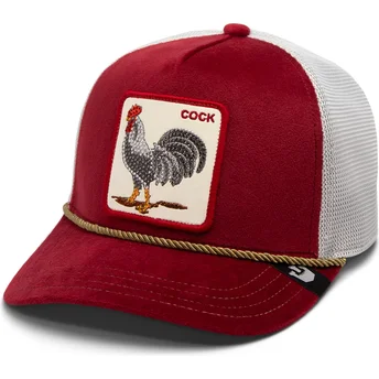 Trucker-Cap rot und weiß Hahn Cock Garnet Rooster The Farm Jewel Tones von Goorin Bros.