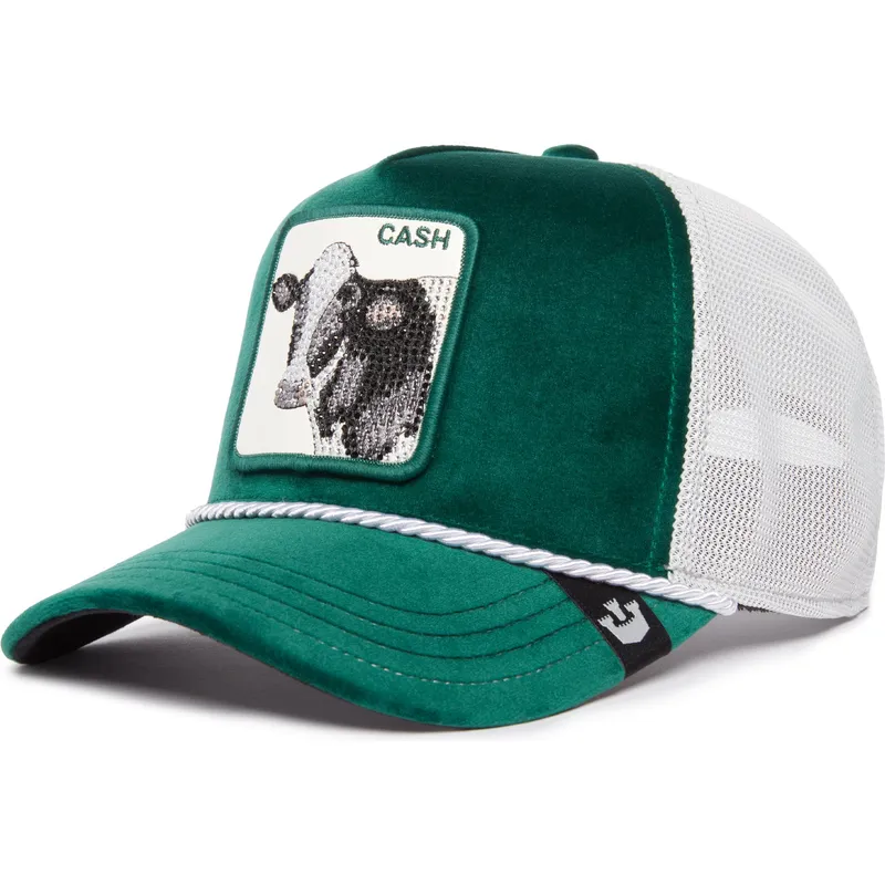 trucker-cap-grun-und-weiss-kuh-cash-emerald-cow-the-farm-jewel-tones-von-goorin-bros