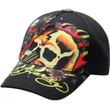 schwarze-verstellbare-curved-cap-skull-chopper-von-ed-hardy