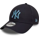 new-era-curved-brim-blue-logo-9forty-league-essential-new-york-yankees-mlb-navy-blue-adjustable-cap