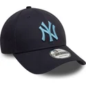 new-era-9forty-league-essential-verstellbare-kappe-mit-gebogenem-schirm-in-marineblau-mit-blauem-logo-der-new-york-yankees-mlb