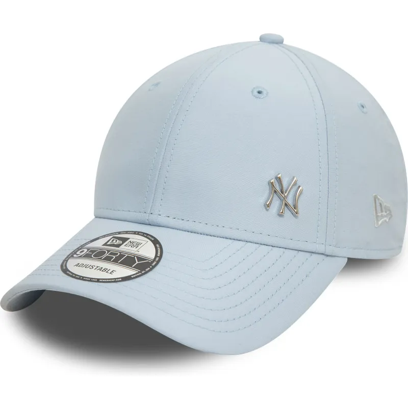 hellblaue-verstellbare-curved-cap-9forty-flawless-der-new-york-yankees-mlb-von-new-era