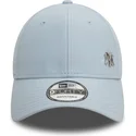 hellblaue-verstellbare-curved-cap-9forty-flawless-der-new-york-yankees-mlb-von-new-era