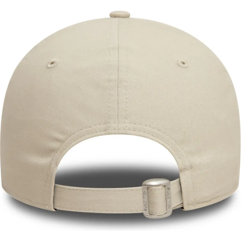 beige-verstellbare-curved-cap-mit-schwarzem-logo-9forty-team-outline-der-new-york-yankees-mlb-von-new-era