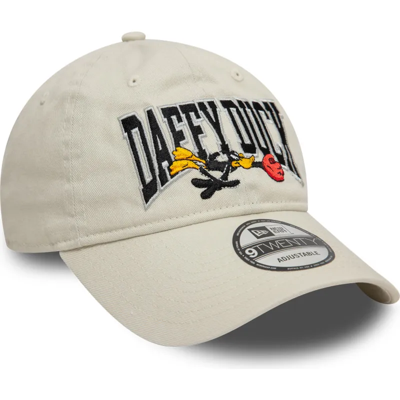 beige-gebogene-verstellbare-kappe-9twenty-washed-daffy-duck-looney-tunes-von-new-era