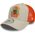 beige-orangefarbene-trucker-cap-9forty-a-frame-summer-patch-von-taste-the-sunshine-von-new-era