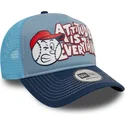 blaue-9forty-a-frame-graphic-trucker-kappe-von-attitude-is-everything-von-new-era