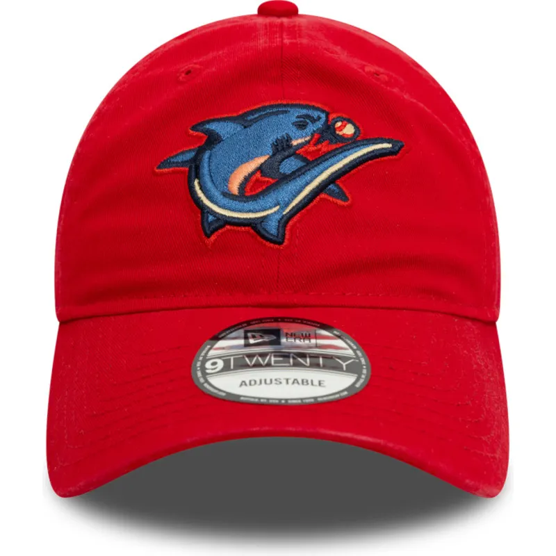 rote-verstellbare-9twenty-curved-cap-der-clearwater-threshers-milb-von-new-era