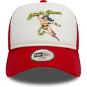 9forty-a-frame-kinder-trucker-cap-in-weiss-und-rot-von-wonder-woman-dc-comics-von-new-era