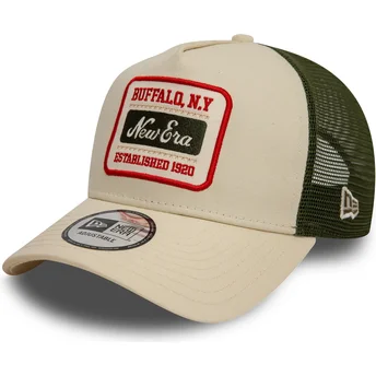 Beige-grüne Trucker-Cap 9FORTY A Frame Patch von New Era