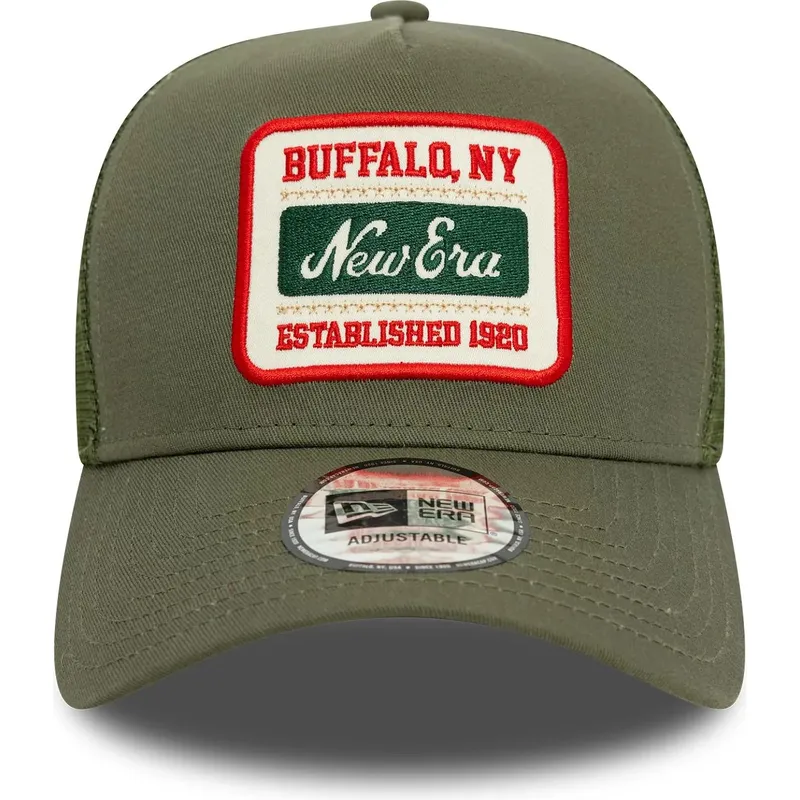 grune-trucker-kappe-9forty-a-frame-patch-von-new-era