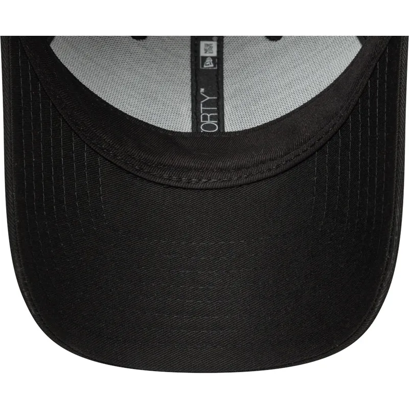 schwarze-gebogene-verstellbare-damenkappe-9forty-mini-logo-der-new-york-yankees-mlb-von-new-era