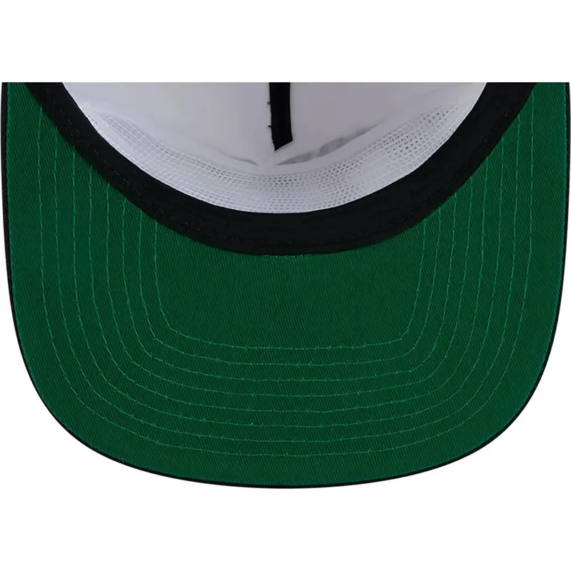 weisse-und-schwarze-flache-snapback-kappe-golfer-championship-pin-von-new-york-yankees-atlanta-braves-mlb-von-new-era