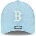 hellblaue-snapback-kappe-mit-gebogenem-schirm-9forty-m-crown-a-frame-cotton-weave-der-boston-red-sox-mlb-von-new-era