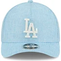 hellblaue-gebogene-snapback-kappe-9forty-m-crown-a-frame-cotton-weave-der-los-angeles-dodgers-mlb-von-new-era