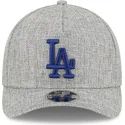 grau-gebogener-snapback-hut-mit-blauem-logo-9forty-m-crown-a-frame-cotton-weave-der-los-angeles-dodgers-mlb-von-new-era