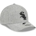 graue-gebogene-snapback-kappe-9forty-m-crown-a-frame-cotton-weave-der-chicago-white-sox-mlb-von-new-era