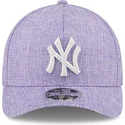 violette-gebogene-snapback-kappe-9forty-m-crown-a-frame-cotton-weave-der-new-york-yankees-mlb-von-new-era