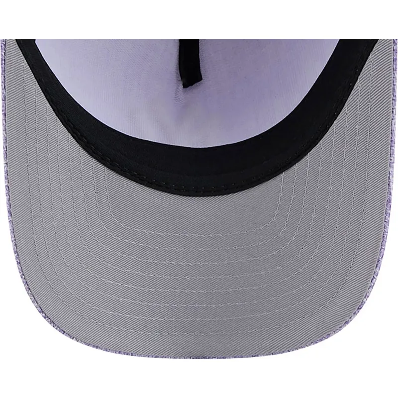 violette-gebogene-snapback-kappe-9forty-m-crown-a-frame-cotton-weave-der-new-york-yankees-mlb-von-new-era