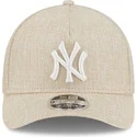 beige-gebogener-snapback-9forty-m-crown-a-frame-cotton-weave-kappe-der-new-york-yankees-mlb-von-new-era