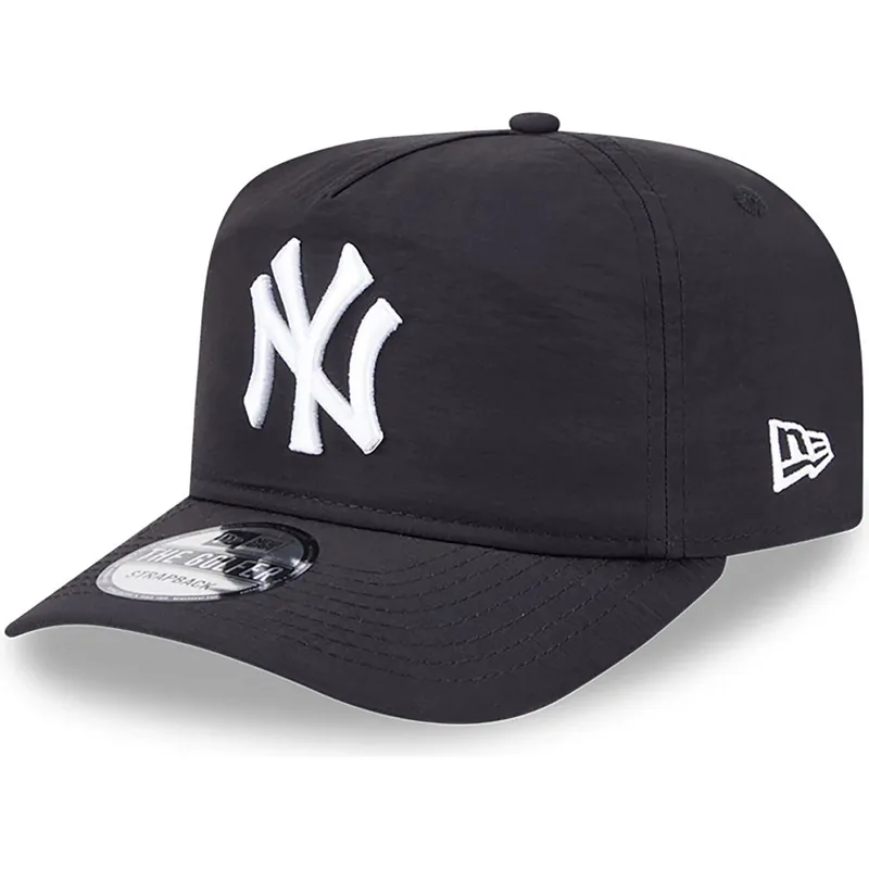new-era-new-york-yankees-mlb-golfer-everyday-nylon-verstellbare-schwarze-kappe-mit-gebogenem-schirm