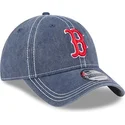 blaue-gebogene-verstellbare-kappe-9twenty-washed-contrast-der-boston-red-sox-mlb-von-new-era