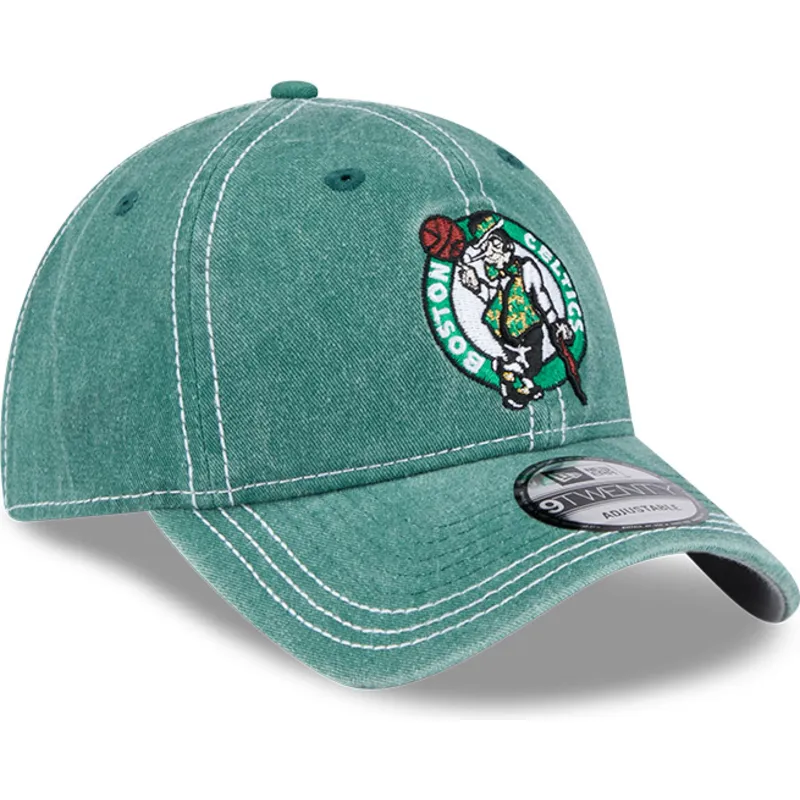 grune-verstellbare-curved-cap-9twenty-washed-contrast-der-boston-celtics-nba-von-new-era